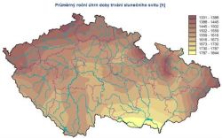 Průměrná doba svítivosti slunce Průměrná doba svítivosti slunce